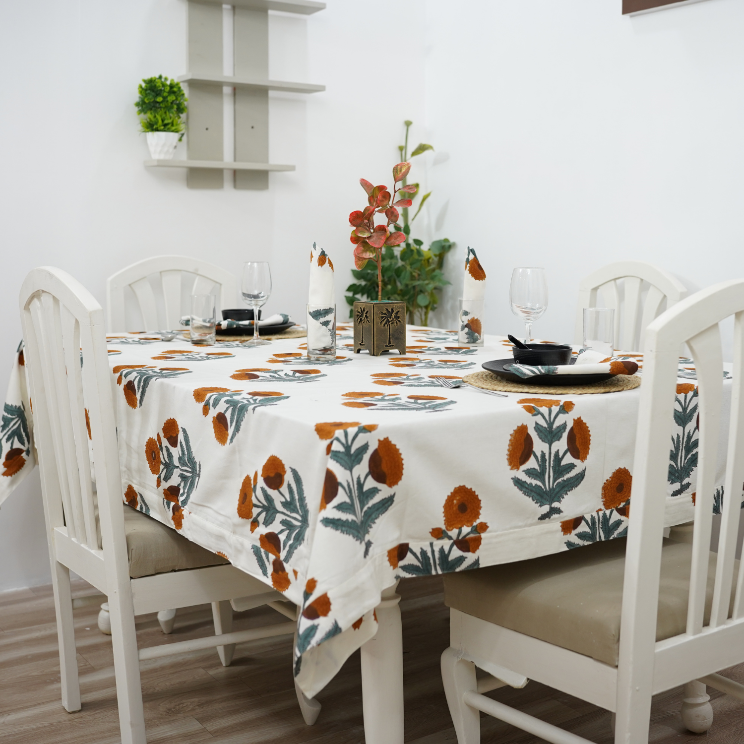 Thick Cotton White Table Cloth-Badshah