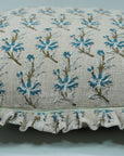 Block Print Thick Linen Frill Pillow Cover-Deepika