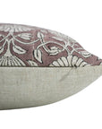 Handcrafted Viscose Linen Cushion Cases Ulta Kamal  – Brown & Gray Floral Block Printed