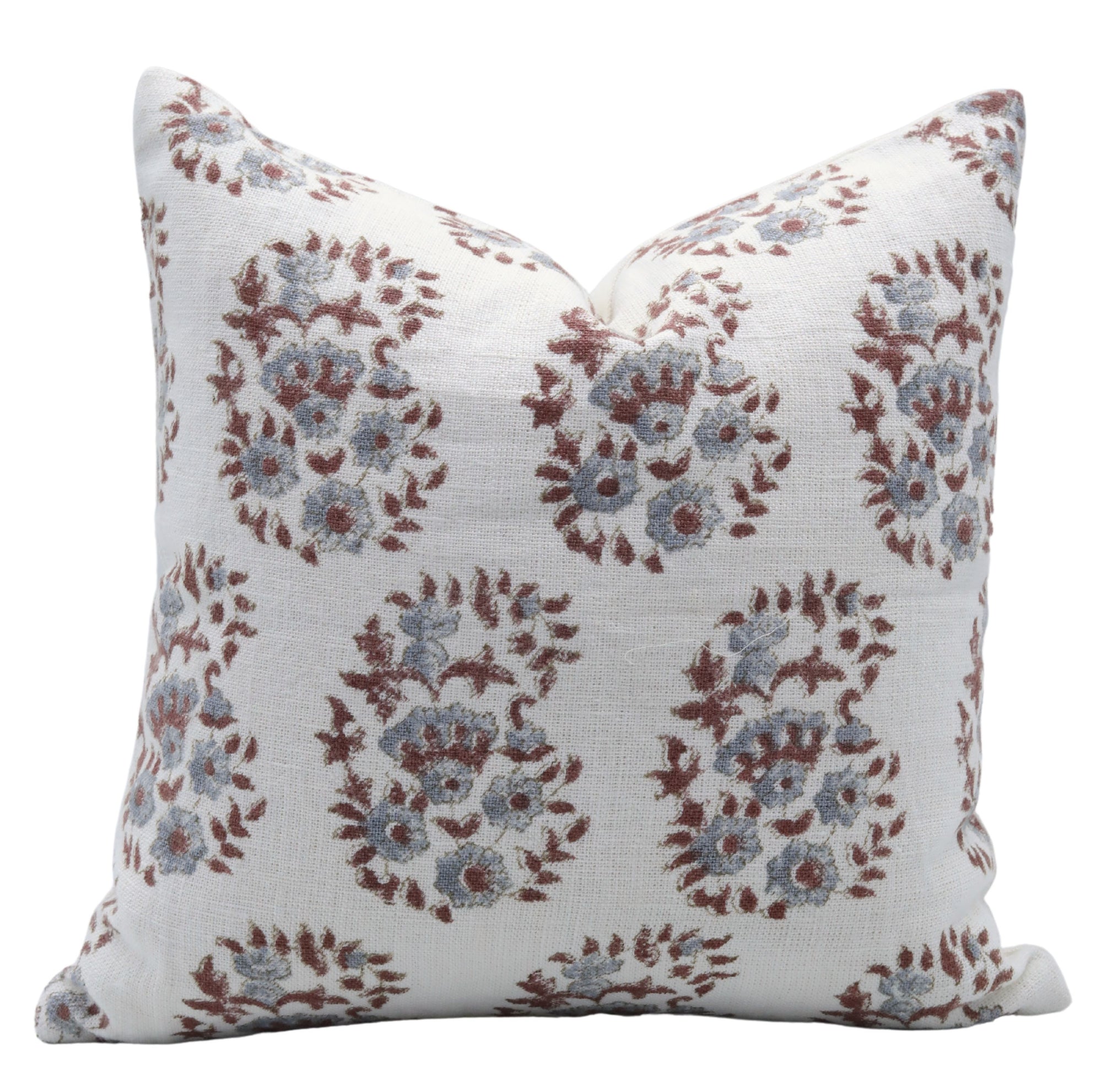 Block print Off White Linen throw pillow cover- ANAR - Fabdivine