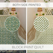 Block Printed Floral Quilt Cotton