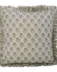 Block Printed Floral Living Room Thick Linen Pillow Cover - Bagru Buti