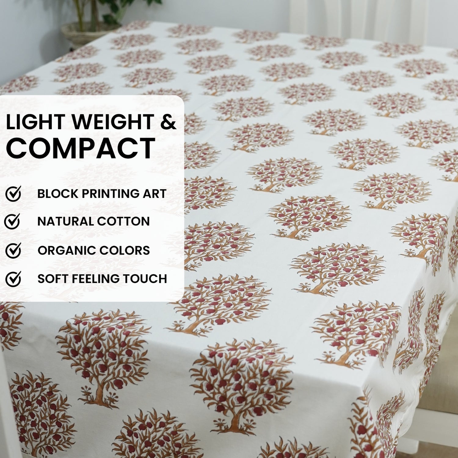 Thick Cotton White Table Cloth-Anar