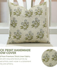 Hand Block Print Thick Linen Cushion Cover-Neha