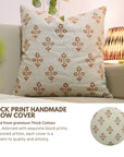 Block print Pure Linen throw pillow cover- CHAMELI - Fabdivine