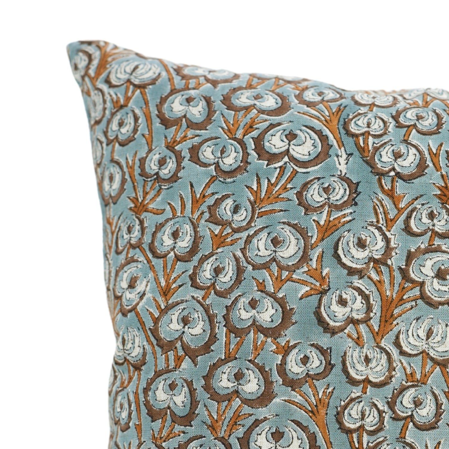 Block Print Viscous Linen Pillow Cover- Heart Wine