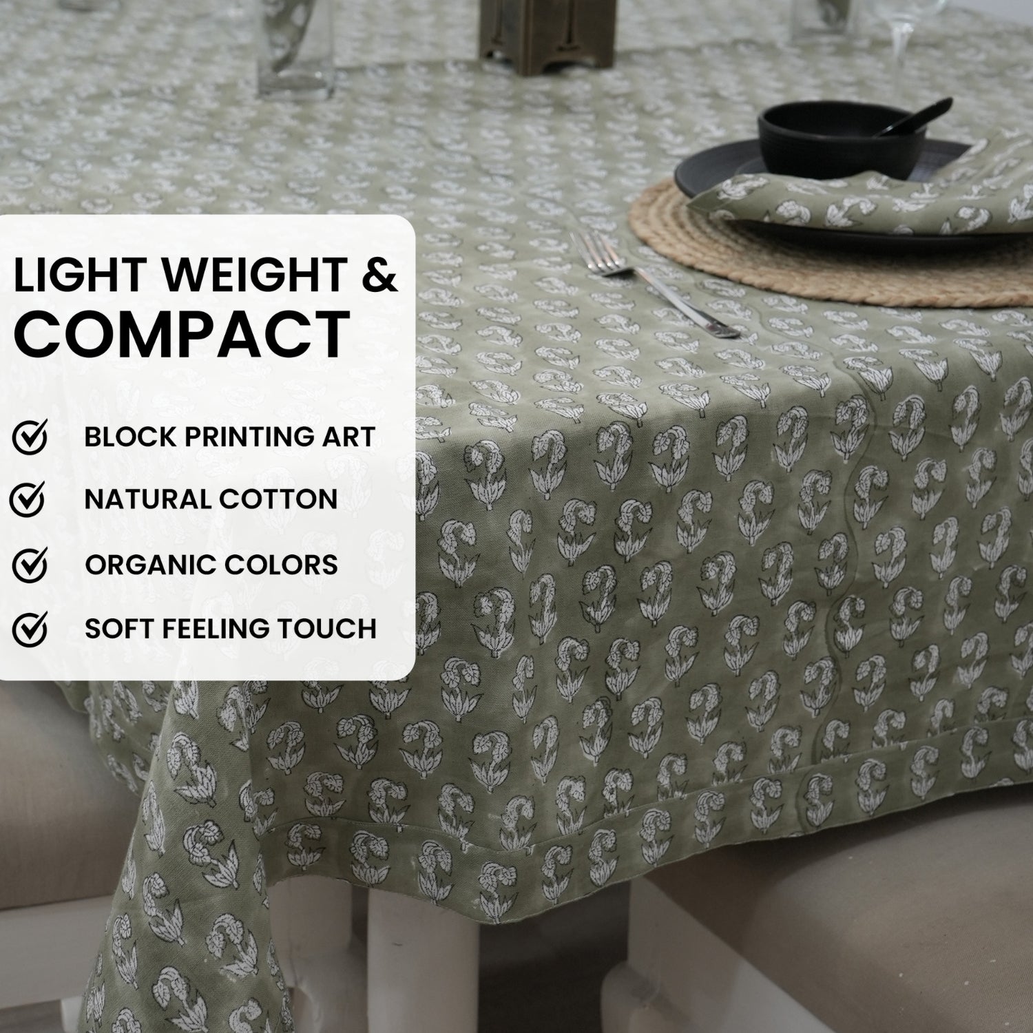 Thick Cottonwhite Table Cloth-Superstar