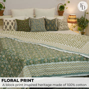 Block Printed Floral Quilt Cotton