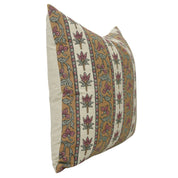 Handblock Printed Throw Cushion Case – Pink, Brown & Gray Linen Blend