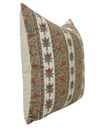 Handblock Printed Throw Cushion Case – Pink, Brown & Gray Linen Blend