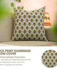 Block print Pure Linen throw pillow cover- GENDA PUSHAP - Fabdivine