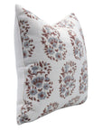 Block print Off White Linen throw pillow cover- ANAR - Fabdivine