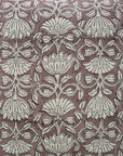 Handcrafted Viscose Linen Cushion Cases Ulta Kamal  – Brown & Gray Floral Block Printed