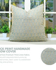 Damru Luxury Green Throw Pillow Cover Premium - Thick Linen