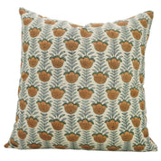 Linen Blend Boho Handblock Printed Pillow/Cushion Cover in Warm Brown