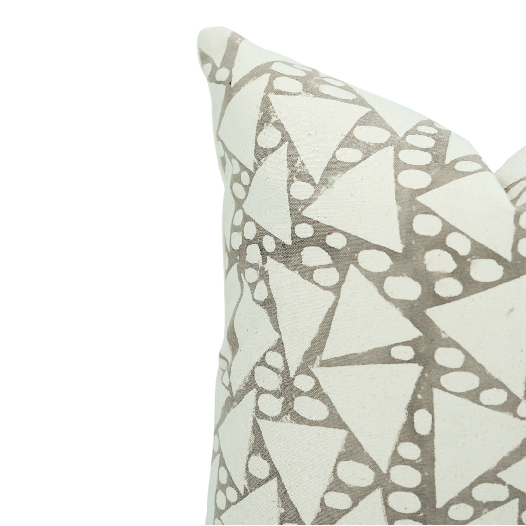 Hand Block Print Thick Cotton designer pillow cover- TRIANGLE - Fabdivine