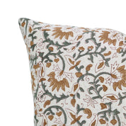 Block print Cotton Linen throw pillow cover- MADHAV - Fabdivine