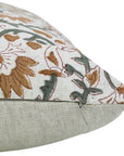 Block print Cotton Linen throw pillow cover- MADHAV - Fabdivine