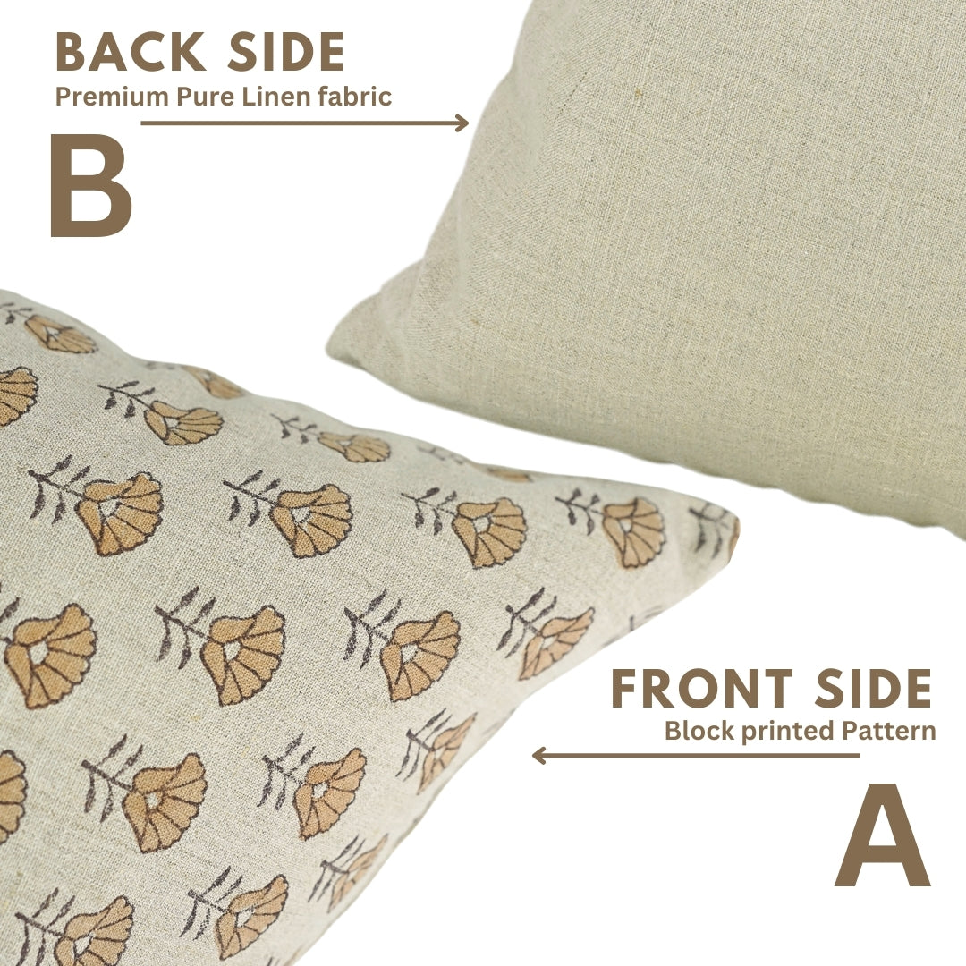 Boho Pillow Slipcovers Block Print - Duck Canvas Cotton - Kohinoor