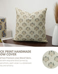 Block Print Linen Blend Pillow Cover-Daffodil