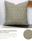 Panchi Handcrafted Linen Blend Cushion Cover – Silver Pink & Sage Green Floral Print