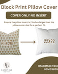 Boho Pillow Slipcovers Block Print - Duck Canvas Cotton - Kohinoor