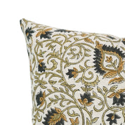 Block print Pillow cover for sofa, couch or bed- Cotton Linen- HAWAMAHAL - Fabdivine