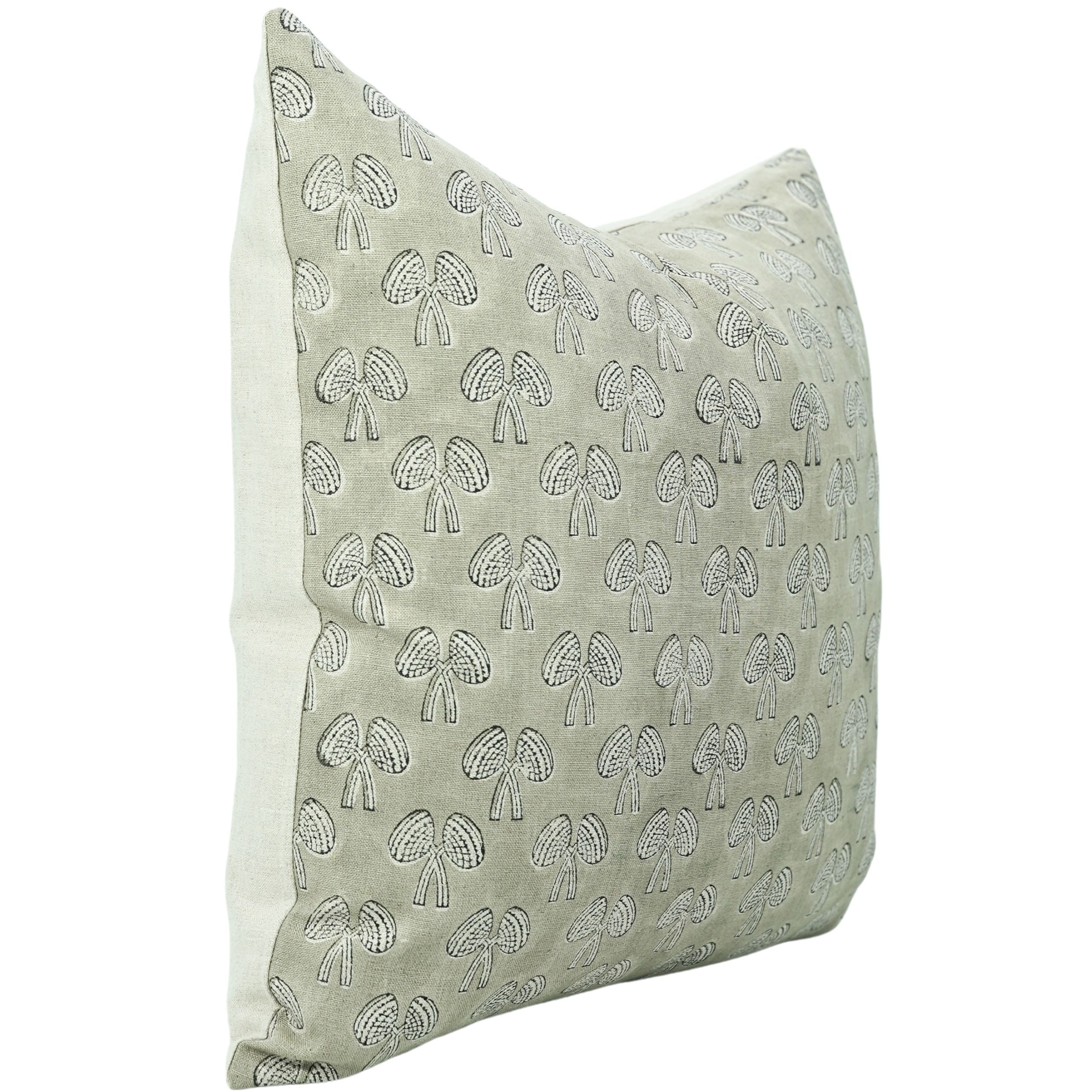 Lumber block print pillow cover- Pure Linen- MUSHAK - Fabdivine