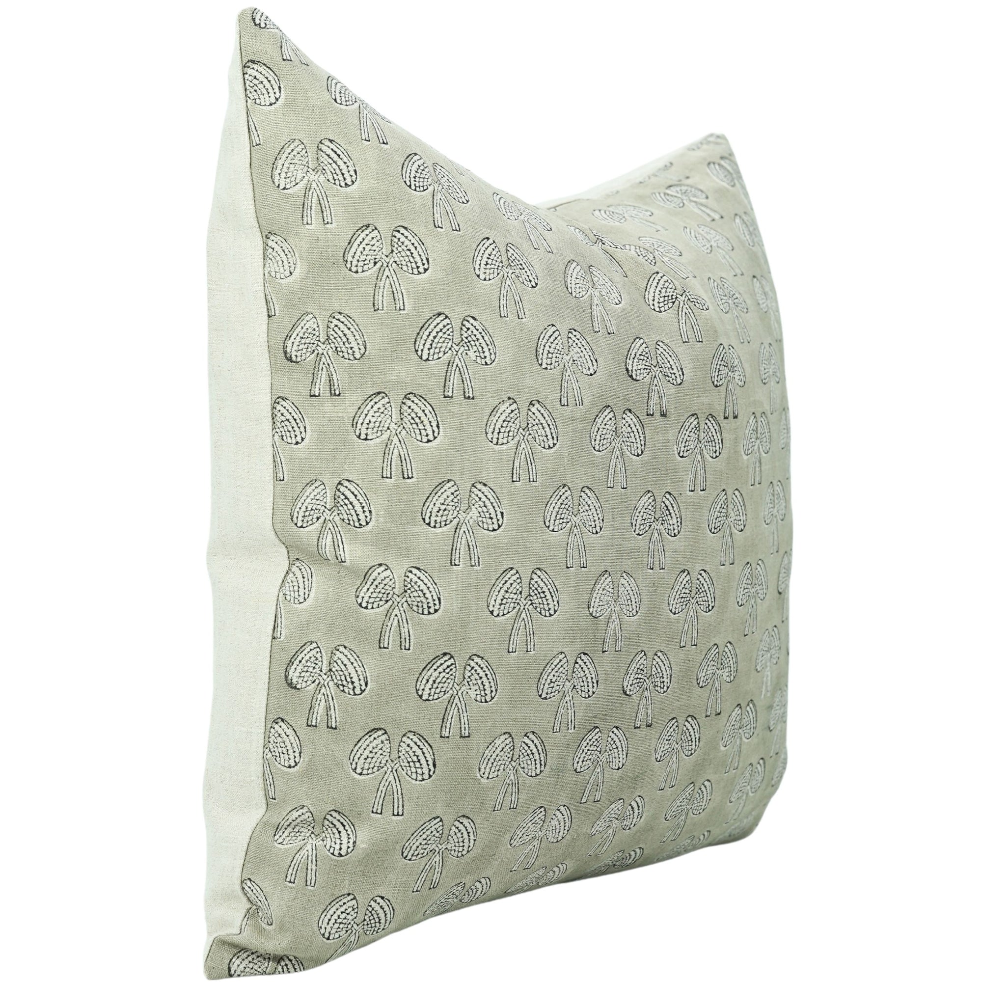 Square/Lumber block print pillow cover- Pure Linen- MUSHAK - Fabdivine