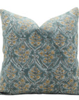 Block print Off White Linen throw pillow cover- VISHAAL PUSHAP - Fabdivine