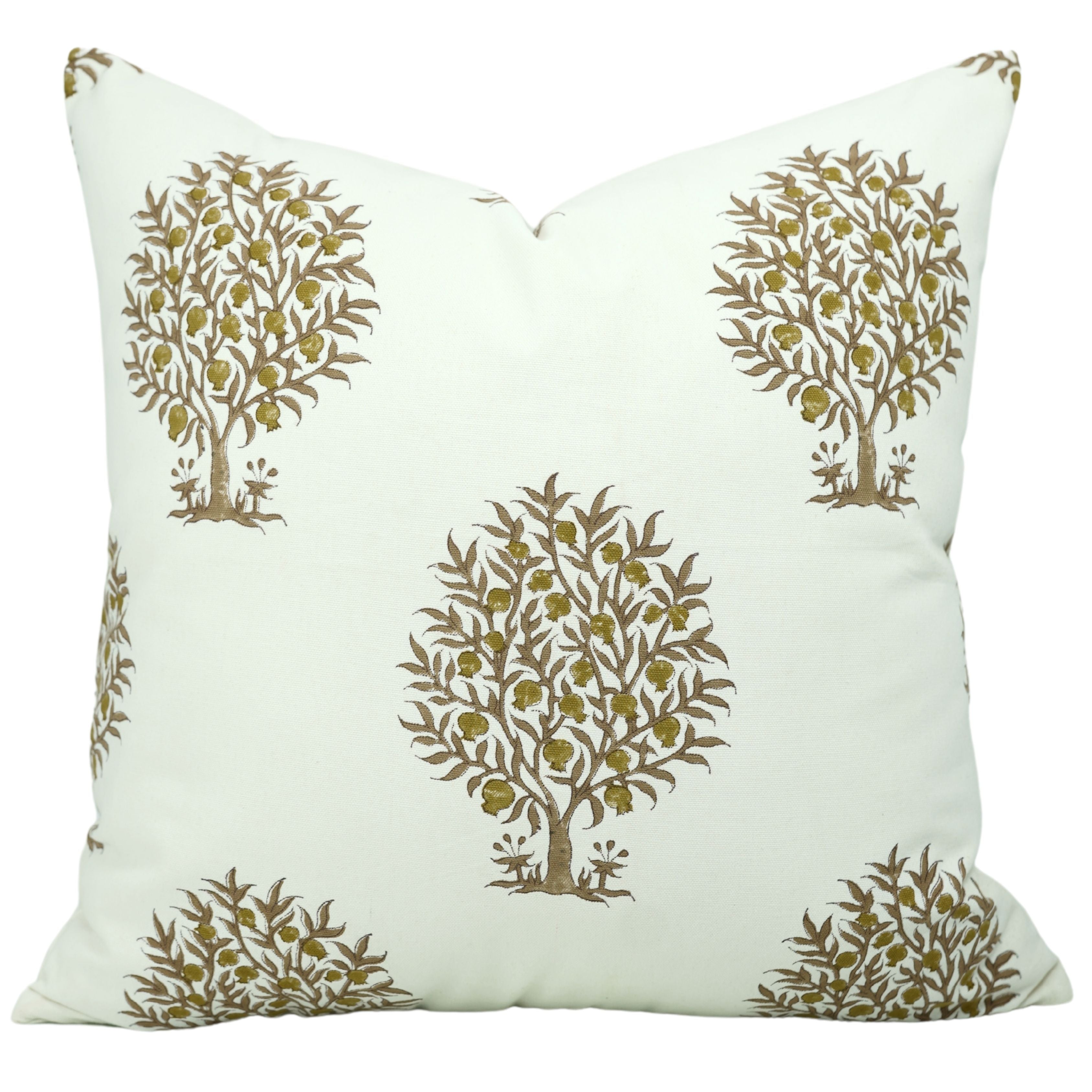 Hand Block Print Thick Cotton White designer pillow cover- ANAR - Fabdivine