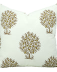 Hand Block Print Thick Cotton White Designer Pillow Cover - Anar