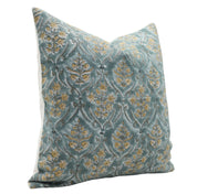 Block print Off White Linen throw pillow cover- VISHAAL PUSHAP - Fabdivine