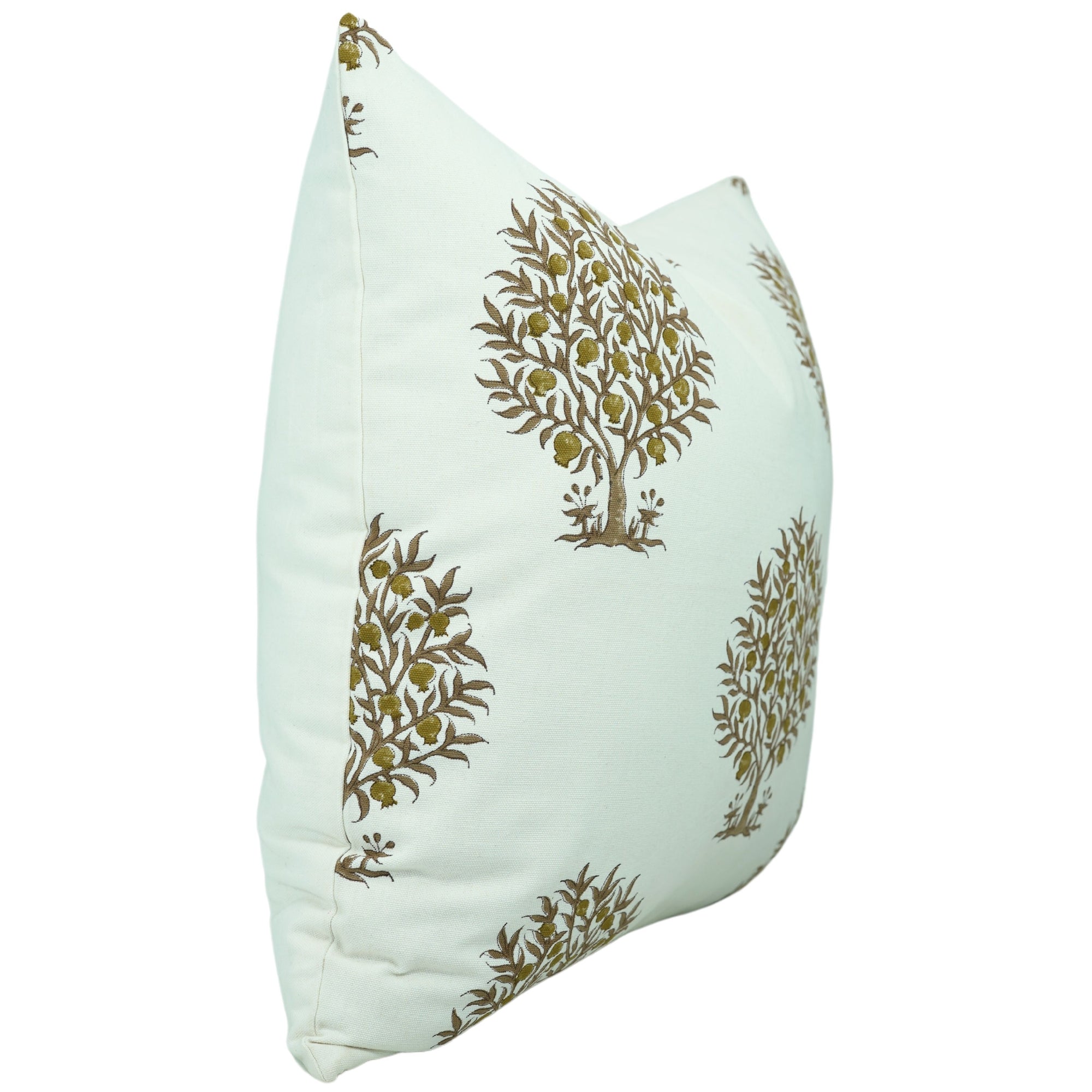 Hand Block Print Thick Cotton White designer pillow cover- ANAR - Fabdivine