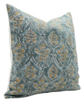 Block print Off White Linen throw pillow cover- VISHAAL PUSHAP - Fabdivine