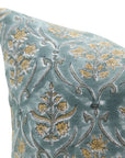 Block print Off White Linen throw pillow cover- VISHAAL PUSHAP - Fabdivine