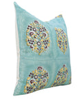 Floral Printed Decorative Indoor Wrap Case - Guldasta Design on Duck Canvas in Blue By Fabdivine