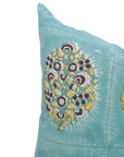 Floral Printed Decorative Indoor Wrap Case - Guldasta Design on Duck Canvas in Blue By Fabdivine