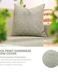 Square/Lumber block print pillow cover- Pure Linen- MUSHAK - Fabdivine