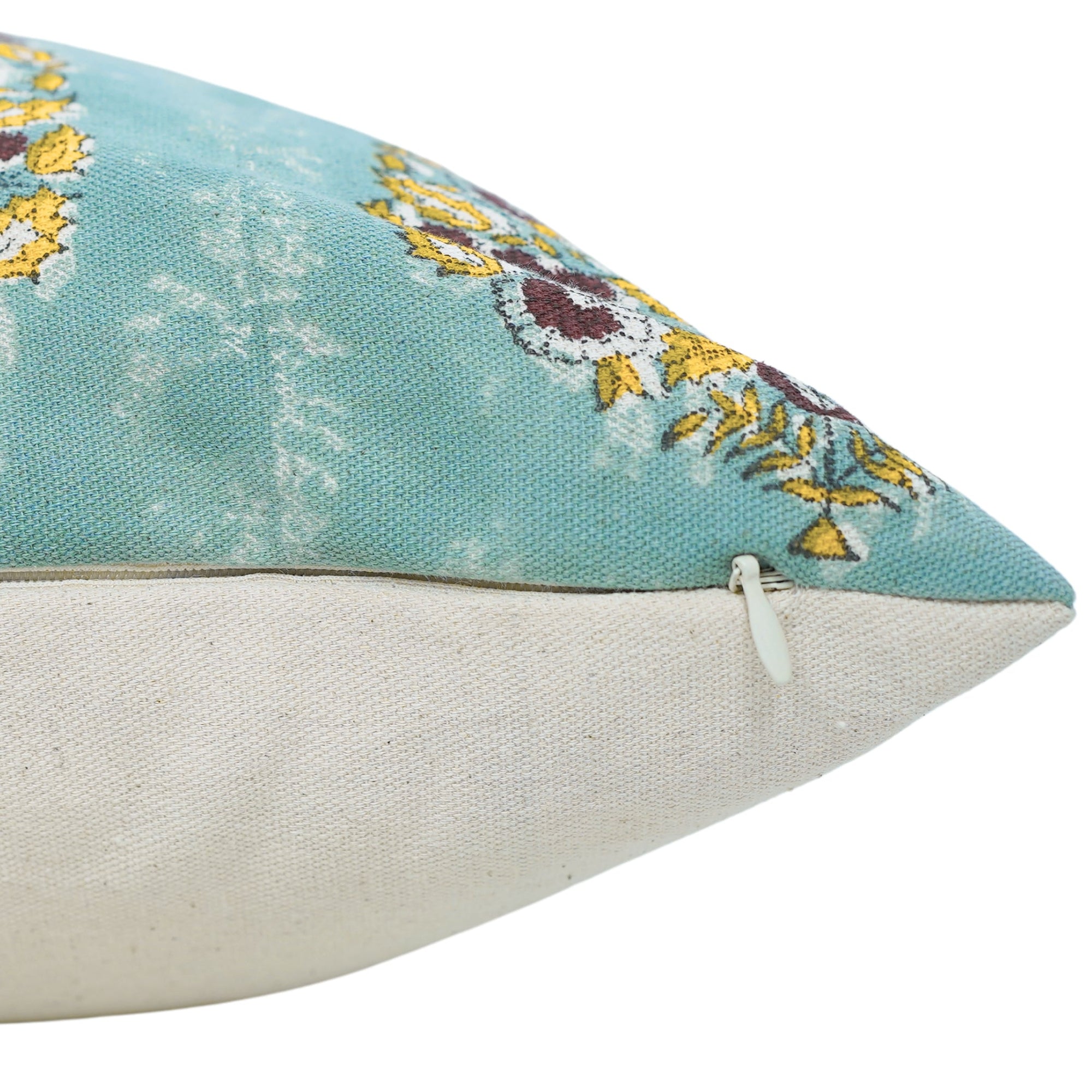 Floral Printed Decorative Indoor Wrap Case - Guldasta Design on Duck Canvas in Blue By Fabdivine