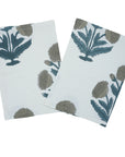 Set Of 4 Floral Grey Block Printed Table Napkin-Badshah