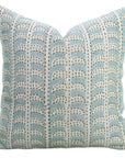 Hand Block Print Thick Linen Designer Pillow Cover - Blue Garud