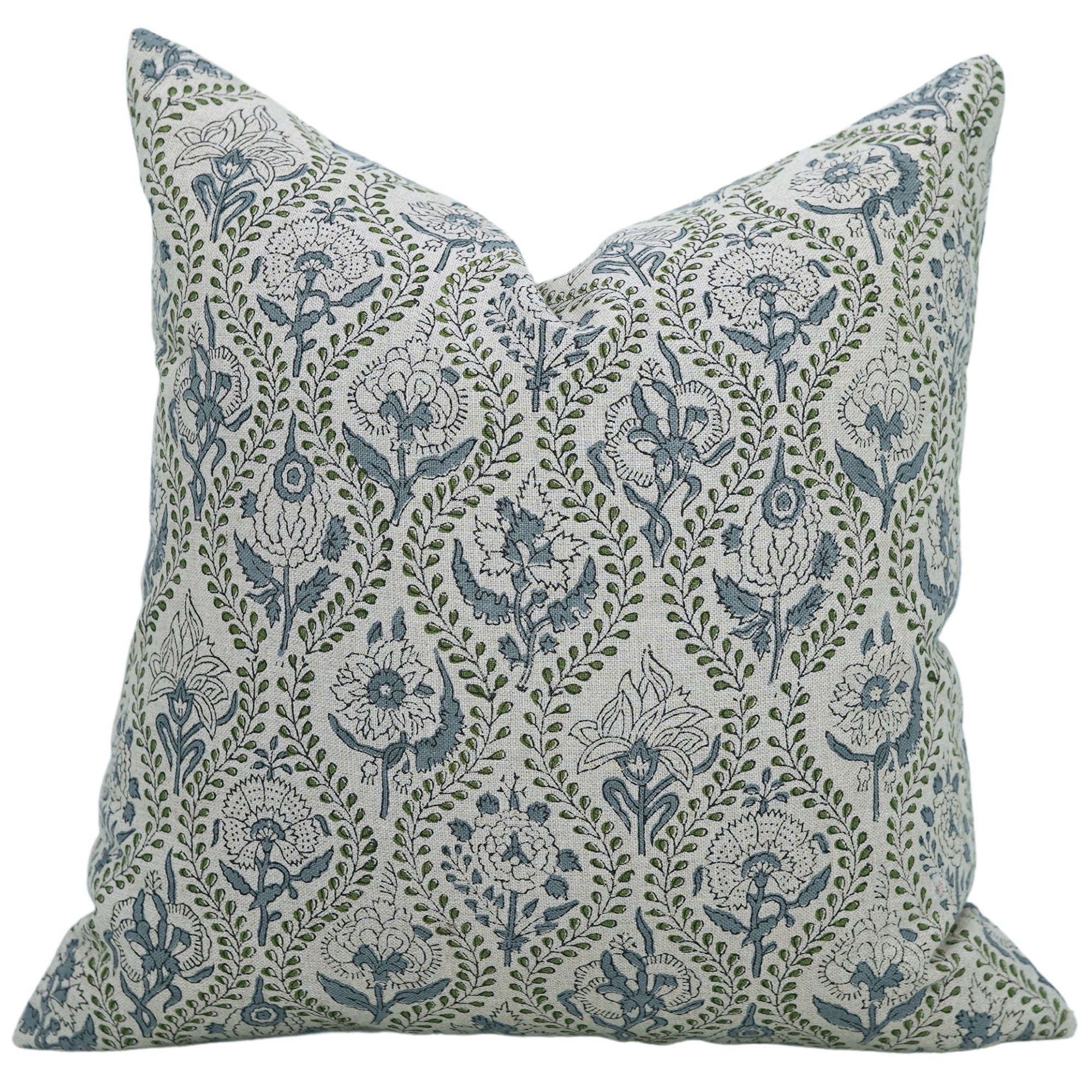 Pure Linen block print designer boho pillow/cushion cover- AMARBEL - Fabdivine