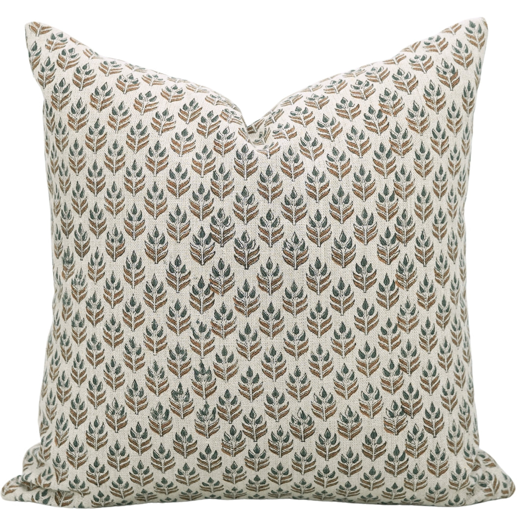 Lumber block print pillow cover- Thick Linen- ALIA - Fabdivine