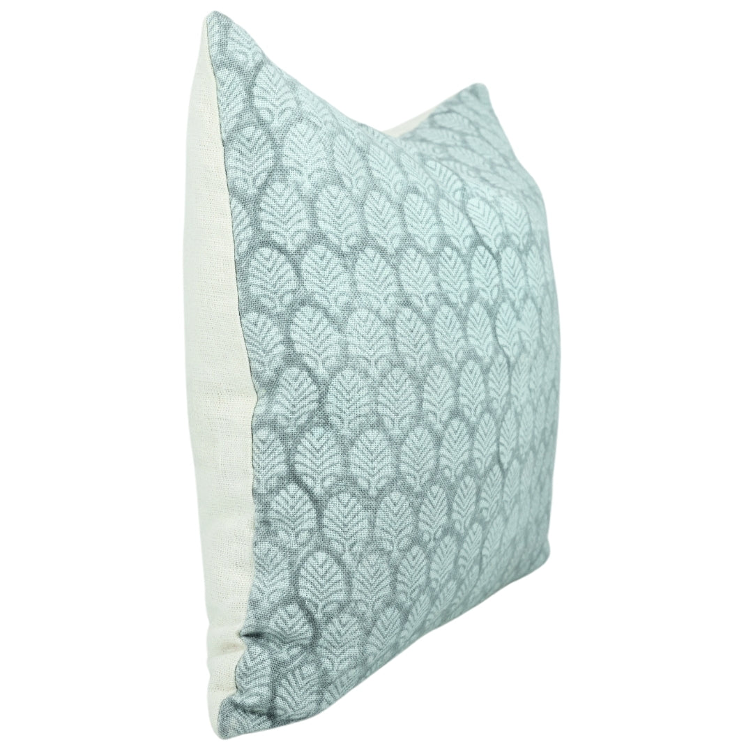 Hand Block Print Off White Linen designer pillow cover- SANGMARMAR - Fabdivine