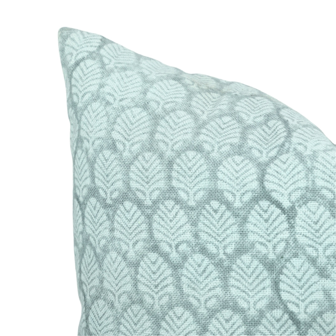 Hand Block Print Off White Linen designer pillow cover- SANGMARMAR - Fabdivine