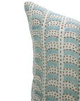 Hand Block Print Thick Linen Designer Pillow Cover - Blue Garud