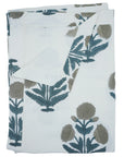 Set Of 4 Floral Grey Block Printed Table Napkin-Badshah