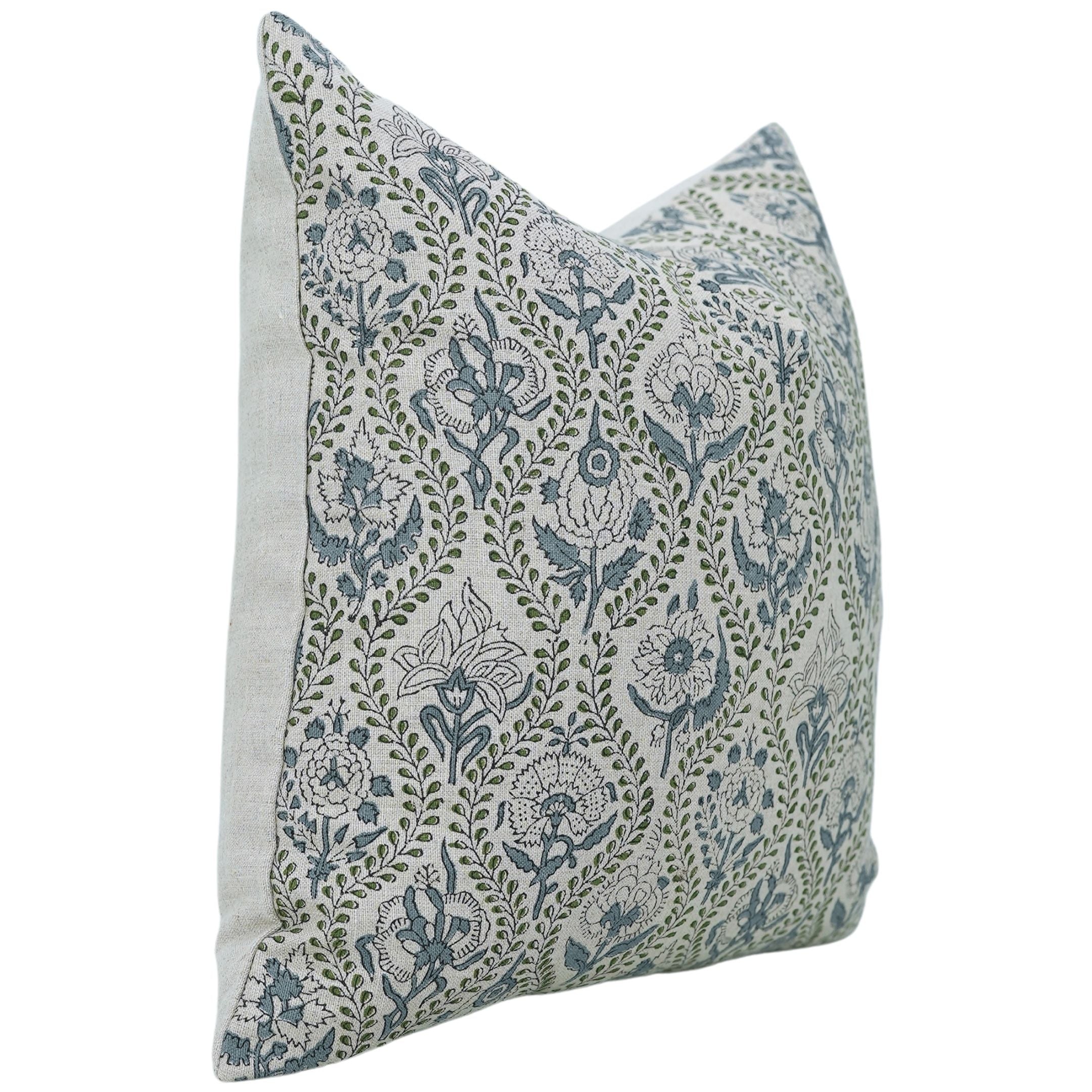 Pure Linen block print designer boho pillow/cushion cover- AMARBEL - Fabdivine