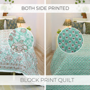 Cotton Quilts & Blankets with Medium Weight and Block Printed Soft Texture